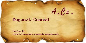 Auguszt Csanád névjegykártya